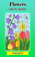 Flower Color by number for kids Ages 8-12