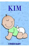 Kim unser Baby: Notizbuch/Tagebuch für Eltern/Babybuch/6*9"entspricht DIN A5/120 Seiten/halb leer, halb liniert