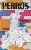 Mandala para colorear para bolígrafo y lápices - Letra grande - Animales - Perros