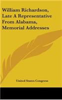 William Richardson, Late a Representative from Alabama, Memorial Addresses