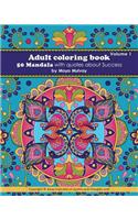 Adult Coloring Book - 50 Mandala with Quotes About Success