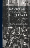 Remarks On A Passage From The River Balise
