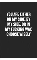 You Are Either on My Side, by My Side, or in My Fucking Way. Choose Wisely