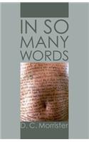 In So Many Words