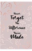 Never Forget The Difference You've Made