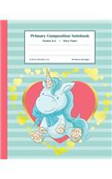 Primary Composition Notebook Grades K-2 Story Paper: Dotted Middle Line Write & Draw Story Journal Blank Story Journal School Specialty Handwriting Kindergarten to Early Childhood Exercise Book Pink He