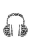 Music: Notebook, Journal - Lined Paper - 120 Pages DIN A5 (6 x 9") - Notes, Drawings, Planer, Diary, Organization - Word Cloud Present