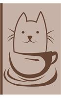 Coffee Cat Journal: Caffeine, Java, Coffee Cream, Meow - 6 X 9 - Notebook, Diary, Doodle, Write, Notes, Sketch Pad, Notebook, Blank Book