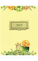 2019: Cactus Weekly Planner 2019 - Weekly Views with To-Do Lists, Funny Holidays & Inspirational Quotes - 2019 Organizer with Vision Board, Notes and Much