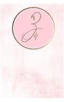 Z: Monogram Journal Monogrammed with Personalized Rose Gold Letter 'z'(26 Pastel Pink Rose Gold Monogram)