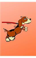 Dot Grid Journal: Cute Dog on a Leash - 6x9 120 Page Notebook for Design, Drawing, Writing and Much More