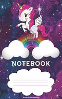 Black Unicorn Rainbow Notebook
