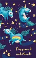 Password Notebook: Small Internet Address and Password Logbook / Journal / Diary - Unicorn Cover