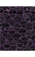 Journal Notebook Cupcakes Pattern 5: 172 Lined Numbered Pages With 3 Index Pages For Easy Organization in Large 8 x 10 Size For Journaling, Writing, Planning or Doodling.(15 Artsy Lined Journals)