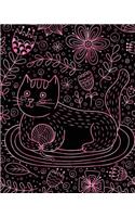 Journal Notebook Cute Cat in Flowers Pattern 9