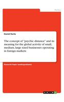 concept of psychic distance and its meaning for the global activity of small, medium, large sized businesses operating in foreign markets