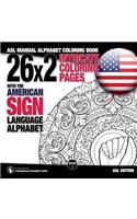 26x2 Intricate Coloring Pages with the American Sign Language Alphabet