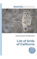 List of Birds of California