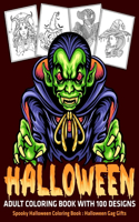 Halloween Adult Coloring Book with 100 Designs