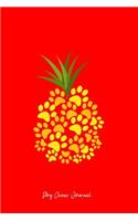 Dog Owner Journal: Dot Grid Journal - Paw Pineapple Funny Fruit Animal Footprint Dog Lover Gift - Red Dotted Diary, Planner, Gratitude, Writing, Travel, Goal, Bullet N