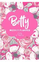 Betty Weekly Planner: Undated Version include Habit Tracker Monthly Review Journal Prompt book Dot Grid Note