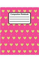 Composition Notebook: Heart Wide Ruled Lined Journal For Girls