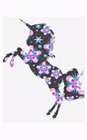 Black And Pink Flowers Unicorn
