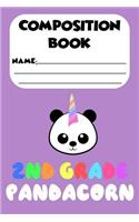 Composition Book 2nd Grade Pandacorn