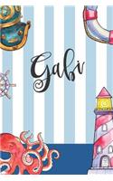 Gabi: Nautical Ocean Note Book and Journal with Personal Name on the Cover. Perfect for Writing, Deep Thoughts, Creative Thinking, Work Planning, Business