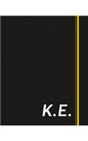 K.E.: Classic Monogram Lined Notebook Personalized With Two Initials - Matte Softcover Professional Style Paperback Journal Perfect Gift for Men and Women