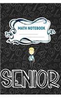 Math Notebook: A 6x9 Inch Matte Softcover Paperback Notebook Journal With 120 Blank Grid Quad Pages - Graph Paper (5x5) -High School Senior 12th Grade