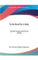 To Be Read on a Ride
