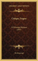 Critique, Exegese