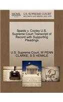 Spaids V. Cooley U.S. Supreme Court Transcript of Record with Supporting Pleadings