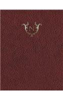 Monogram "N" Grid Sketchbook: (14 Monogram Red 150 Grid-Sketch)