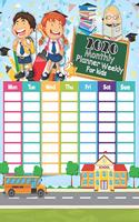 2020 Planner Weekly Monthly for kids