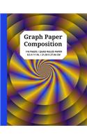 Graph Paper Composition: 5x5 Grid Paper Notebook with Unique, Brightly Colored Spiral Design Book Cover, 116 Quad Ruled Pages for Student Projects, Games and More, 8.5 x 11 