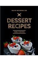 Recipe notebook for Dessert