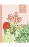 Dot Grid Notes 110 Pages: Cactus Floral Notebook for Professionals and Students, Teachers and Writers - Succulent Pattern -