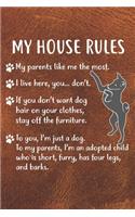 My House Rules Notebook Journal: 110 Blank Lined Papers - 6x9 Personalized Customized Basenji Notebook Journal Gift For Basenji Puppy Owners and Lovers