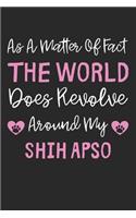 As A Matter Of Fact The World Does Revolve Around My Shih Apso: Lined Journal, 120 Pages, 6 x 9, Shih Apso Dog Gift Idea, Black Matte Finish (As A Matter Of Fact The World Does Revolve Around My Shih Apso Journal