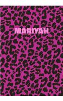 Mariyah: Personalized Pink Leopard Print Notebook (Animal Skin Pattern). College Ruled (Lined) Journal for Notes, Diary, Journaling. Wild Cat Theme Design wi