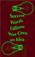 Success Worth Billions Was Once an Idea - Blank Lined Notebook 5x8