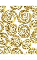 Rose Notebook: Glitter Gold Flower Journal Book Ruled Lined Page For Kids Teen Girl Women Princess Great For Writing Couple Lover Diary School College White Record(9 Rose Notebook)