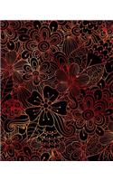 Journal Notebook Flower Pattern 8: 172 Page Blank Journal 8 x 10 Size, Unlined For Journaling, Writing, Planning or Doodling.(23 Artsy Plain Journals)