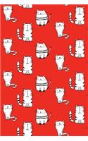 Bullet Journal Notebook for Cat Lovers Sketchy Cats Pattern 6: 112 Page Numbered Dot Grid Bullet Journal with Index Pages and Key Pages in Portable 6 X 9 Size.