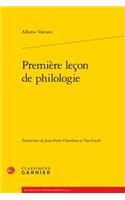 Premiere Lecon de Philologie