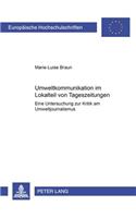 Umweltkommunikation Im Lokalteil Von Tageszeitungen