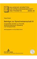 Beitraege zur Sprechwissenschaft III