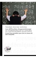 Les Difficultés d'Apprentissage En Mathématiques Au Primaire